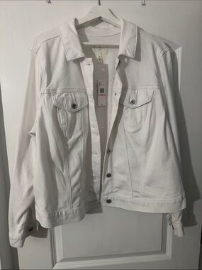 Jessica Simpson White Denim Trucker Jacket